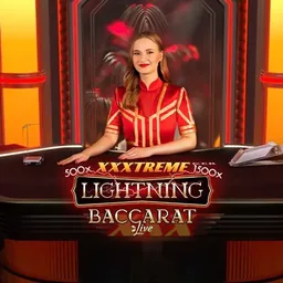 XXXtreme Lightning Baccarat live dealer table by Evolution, one of the tables in the CasinoLuck live floor